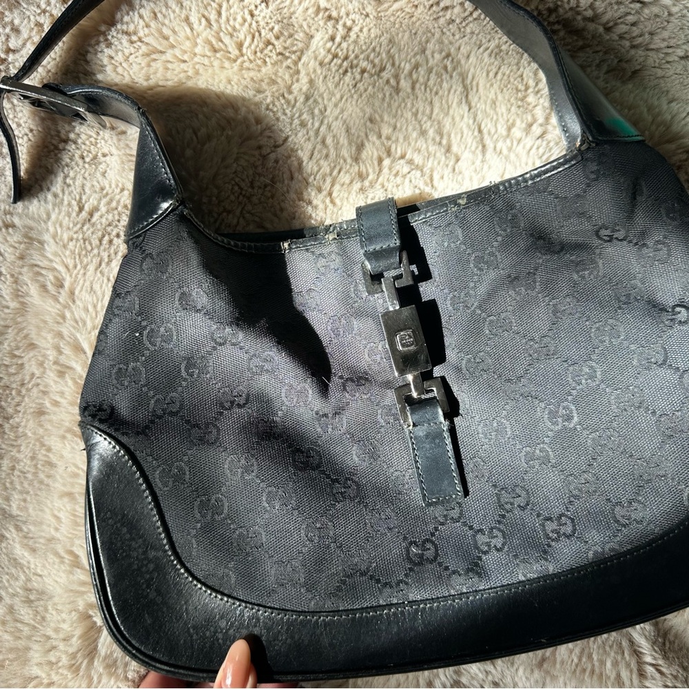 Project Bag: Gucci Tom Ford Jackie Black Monogram Shoulder Bag - Picture 4 of 13